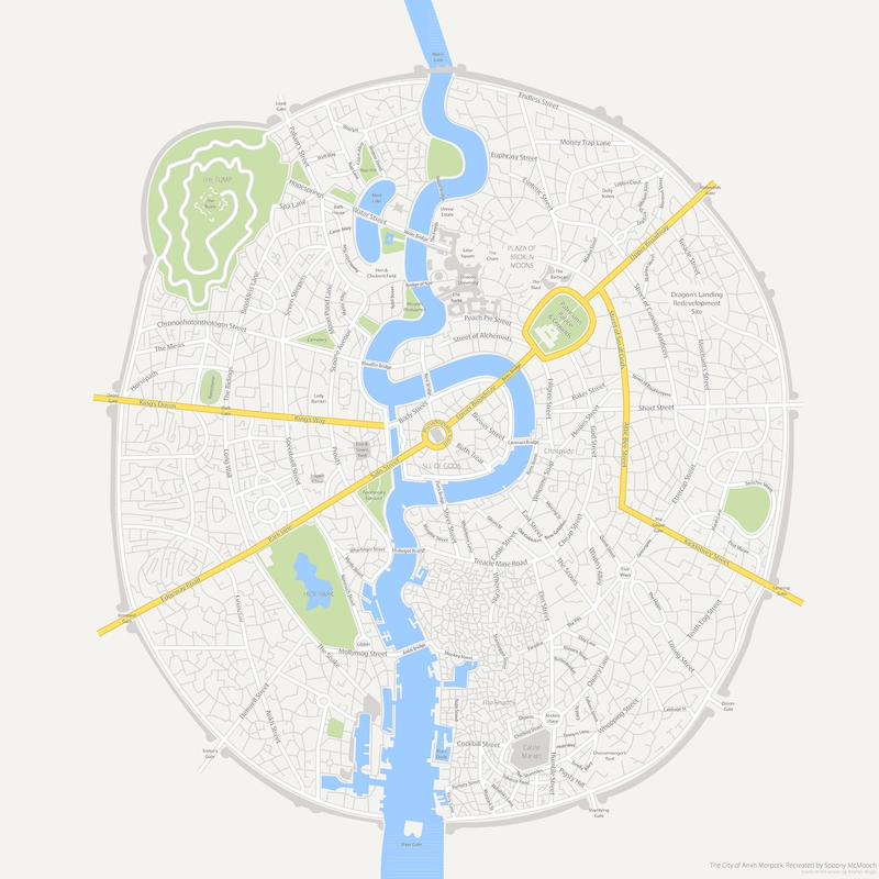 Illustration for article titled Discworld's greatest city, as shown in Google maps.